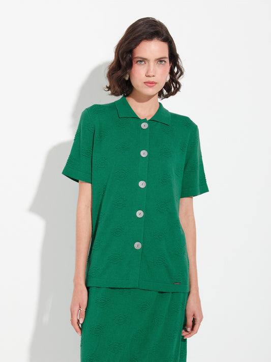 Zabeth Blouse Cotton Color Green