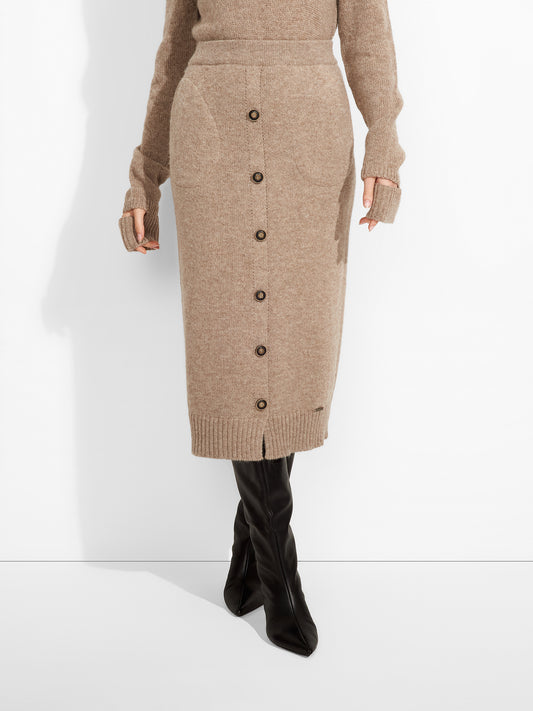 Zita Skirt Baby Alpaca Color Brown