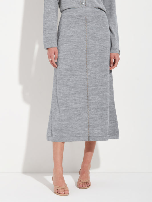 Brenda Skirt  Baby Alpaca Color Grey