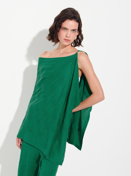 Zabeth Poncho Cotton Color Green