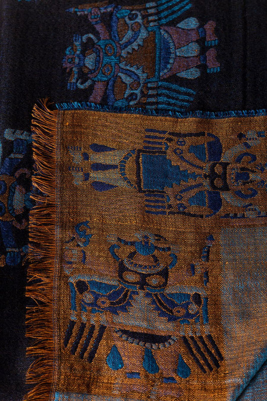 Nazca - 28 Shawl Royal Alpaca & Silk Color Blue