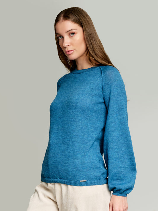 Yanela Sweater Baby Alpaca Color Light Blue