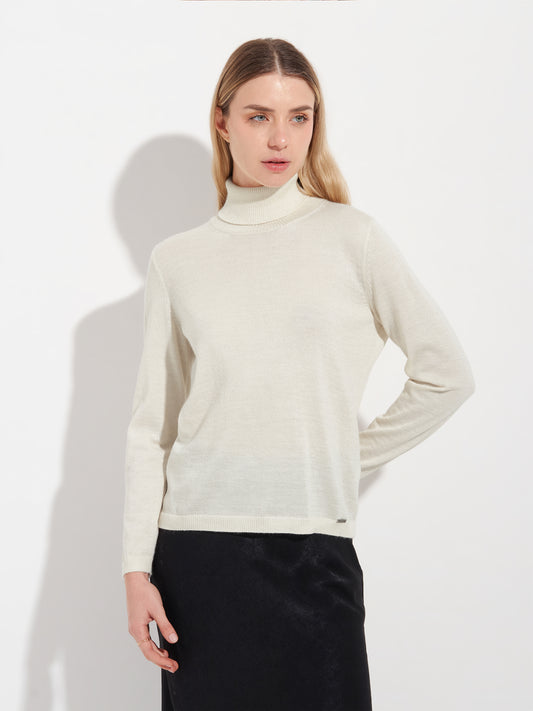 Amber Sweater Baby Alpaca Color White