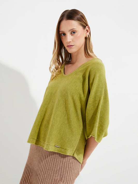 Yolanda Sweater Cotton Color Green