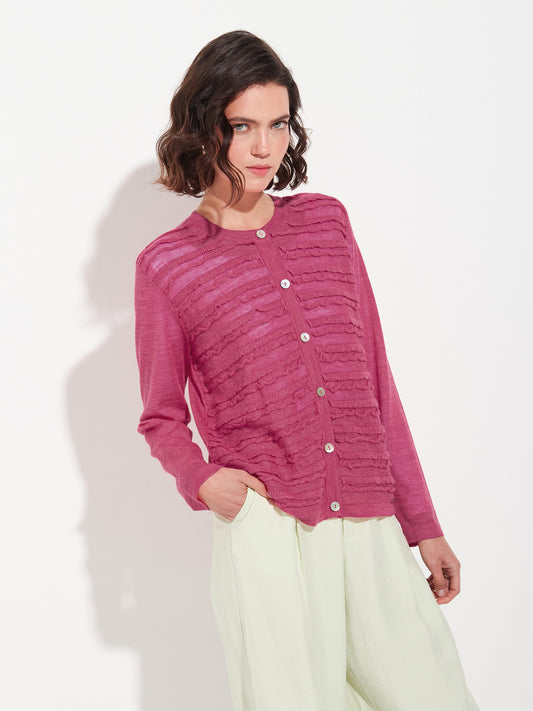 Zarina Cardigan Baby Alpaca Color Fuchsia