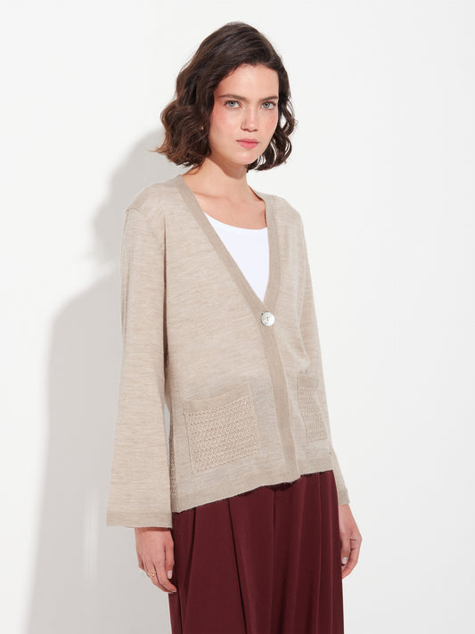 Zanzibar Cardigan Baby Alpaca Color Beige