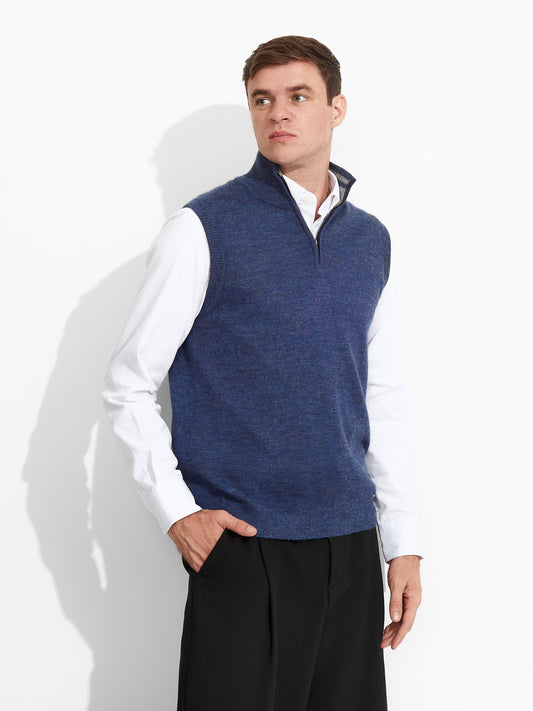 Zenith Vest Baby Alpaca Color Blue