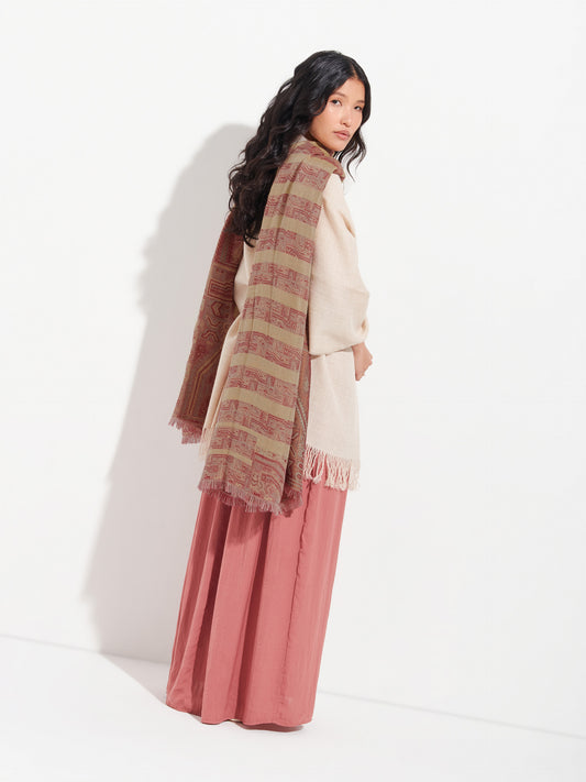 Paracas - 19 Shawl Royal Alpaca And Silk Color Red