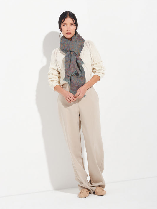 Lambayeque - 8 Shawl Royal Alpaca And Silk Color Blue