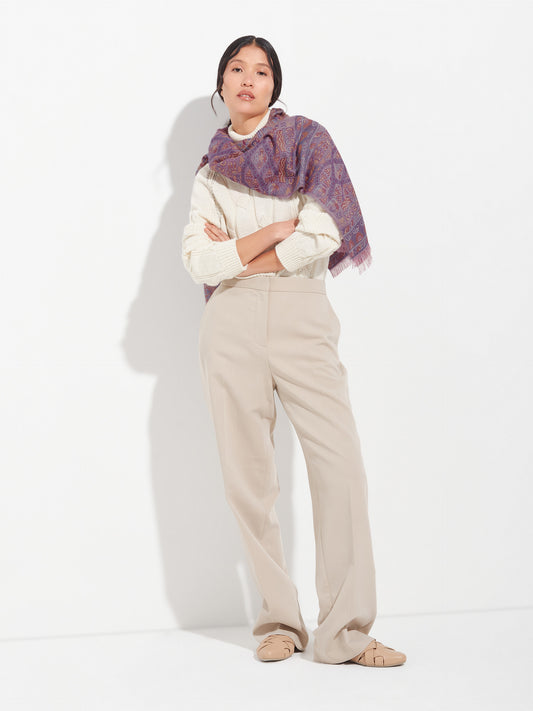 Lambayeque - 8 Shawl Royal Alpaca And Silk Color Red