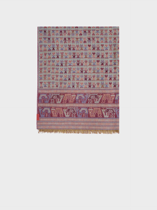 Lambayeque - 9 Shawl Royal Alpaca And Silk Color Red