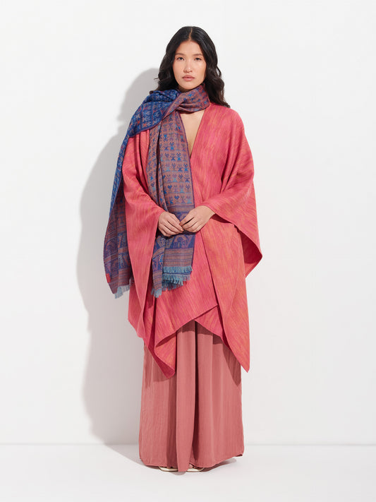 Lambayeque - 9 Shawl Royal Alpaca And Silk Color Blue