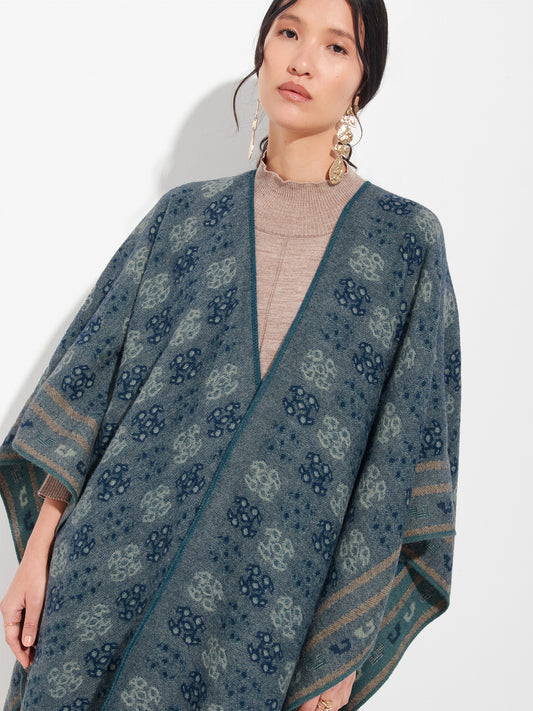 Chancay - 35 Poncho Baby Alpaca Color Blue