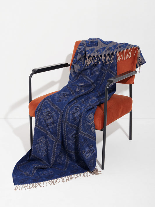 Mochica - 2 Blanket Baby Alpaca Color Blue