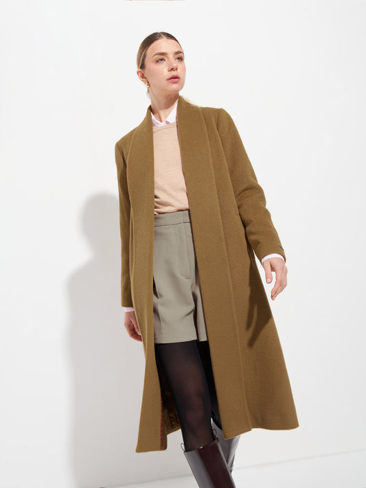 Long Swing Coat Baby Alpaca Color Paco