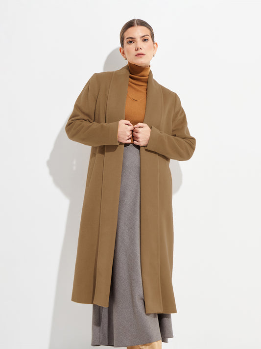 Long Swing Coat Vicuña Color Camel