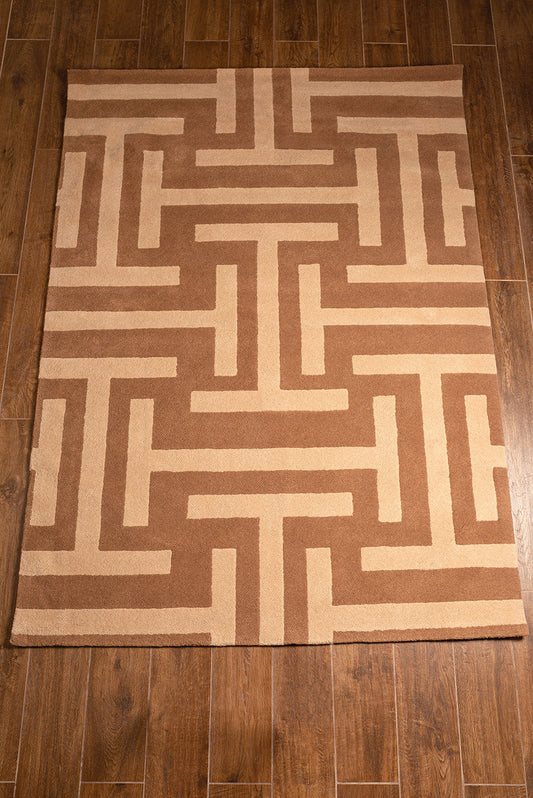 Alfombra Laberinto Alpaca Color Camel