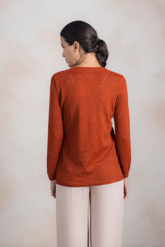 Radiance Sweater Baby Alpaca Color Brick Red