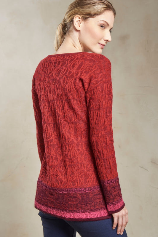 Satay Sweater Baby Alpaca Color Burgundy