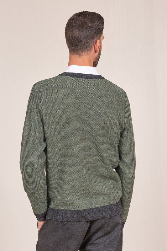 Visconti Sweater Baby Alpaca Color Antracite& Spruce&Fango