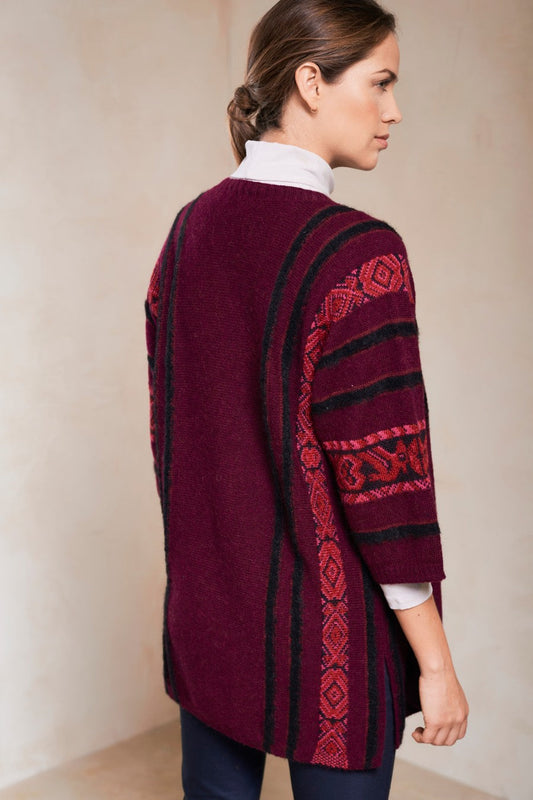 Saida Cardigan Baby Alpaca Color Burgundy