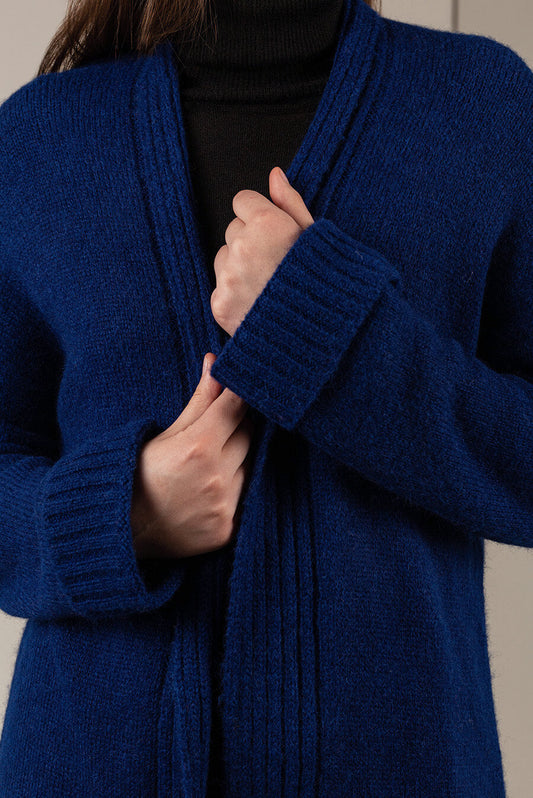 Cárdigan Uriel Baby Alpaca y Seda Color Cadete