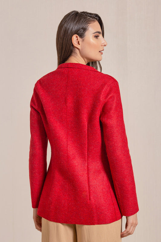 Vederetro Coat Alpaca & Wool Color Rosso