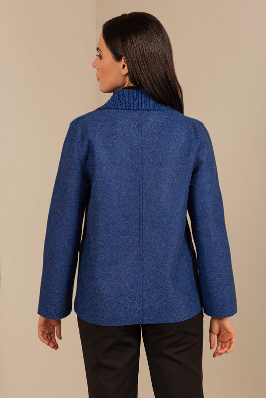 Cárdigan Unico Baby Alpaca Color Piedra Azul