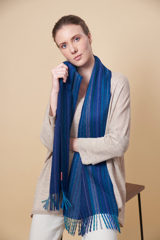 Ujier Scarf Baby Alpaca Color Blue