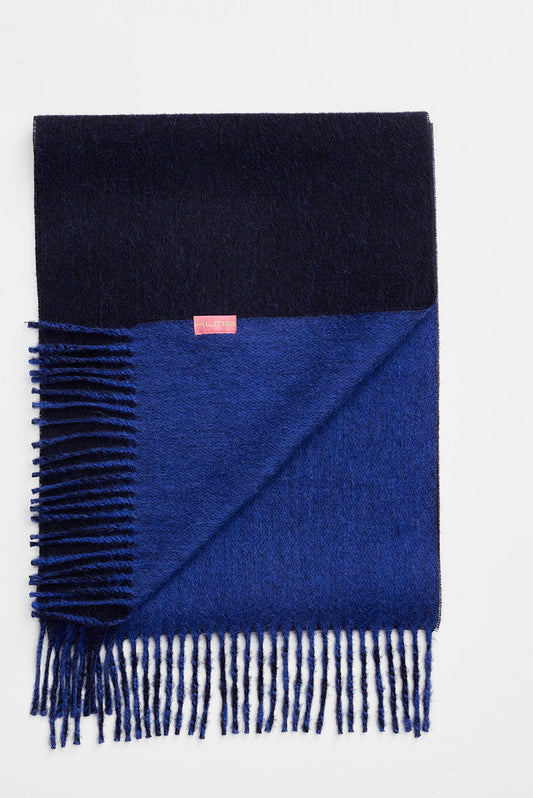 Tundra Scarf Baby Alpaca Color Black&Blue