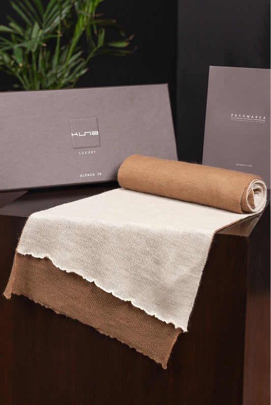 Bufanda Brandy Alpaca 16 Colores Camel y Crudo