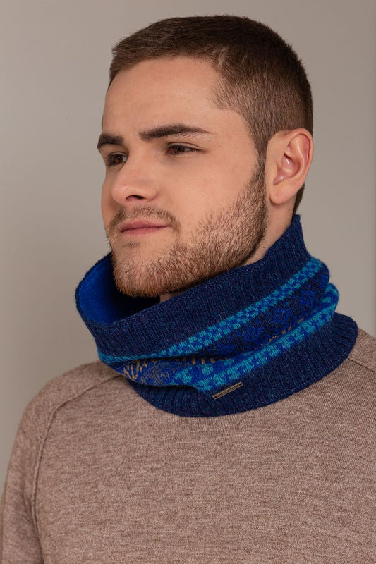 Ualter Neck Scarf Baby Alpaca Color Blue