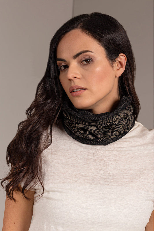 Unfreeze Scarf Cotton Color Black & Beige