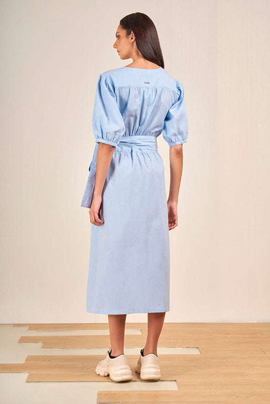 Valeriana Dress Linen & Cotton Color Light Blue
