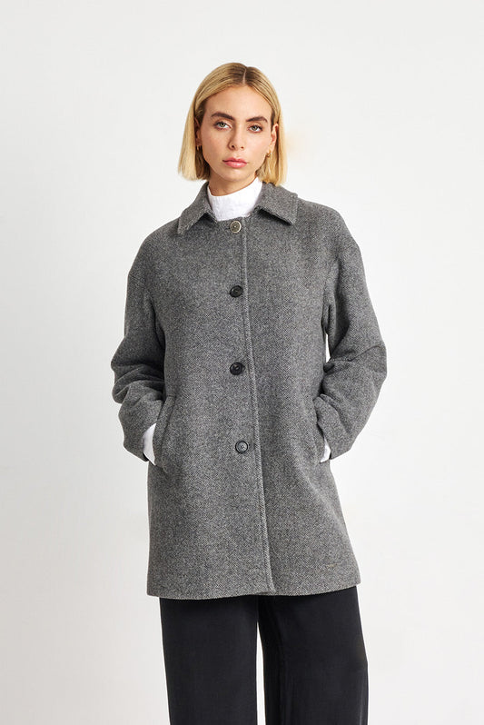 Windy Coat Baby Alpaca Color Grey