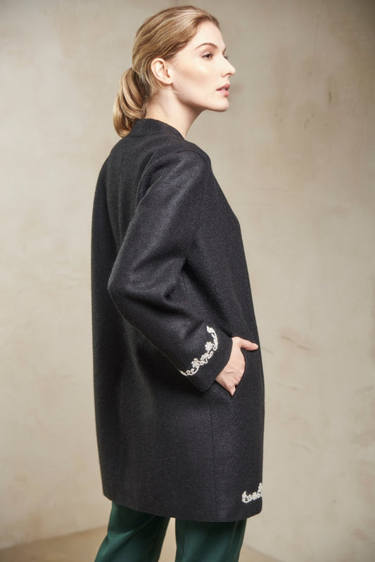 Sadie Coat Alpaca & Wool Color Black