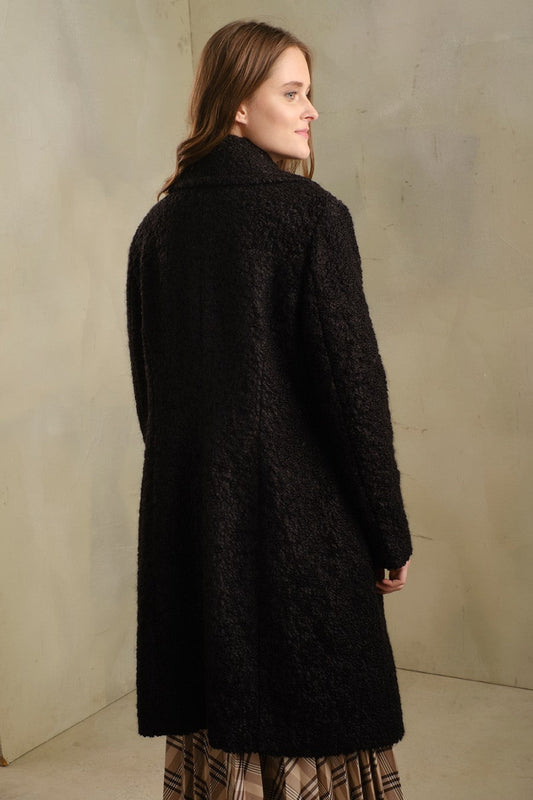 Tasty Coat Alpaca Suri & Wool Color Black