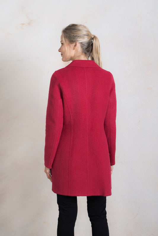 Refugio Coat Baby Alpaca & Wool Color Cereza