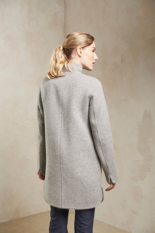 Satis Coat Baby Alpaca & Wool Color Griggio & Ecru