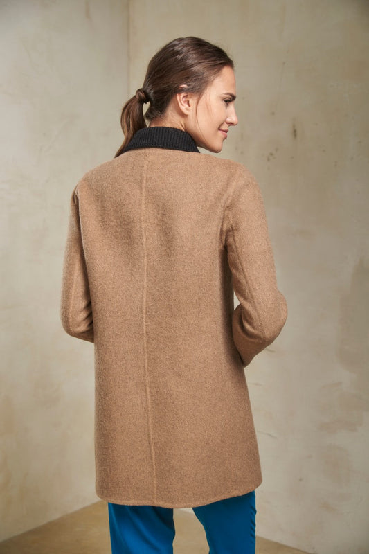 Svetlana Coat Baby Alpaca & Wool Color Camel & Black