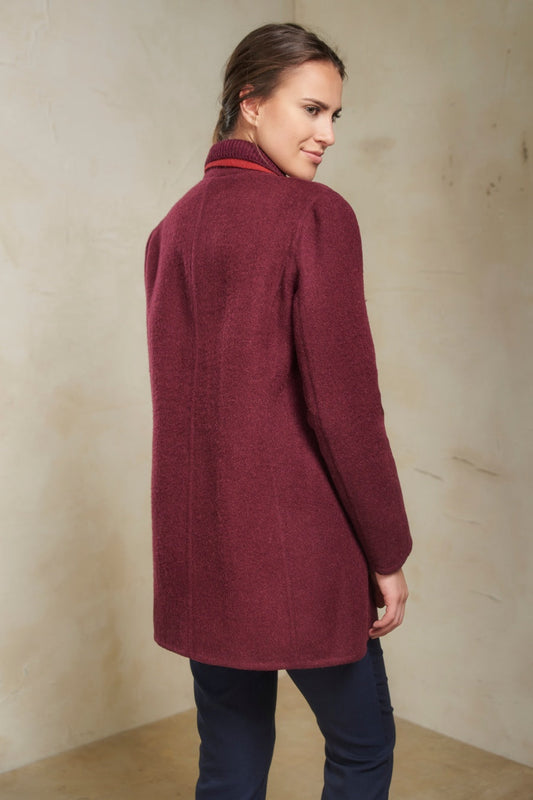 Svetlana Coat Baby Alpaca & Wool Color Rubi & Burgundy