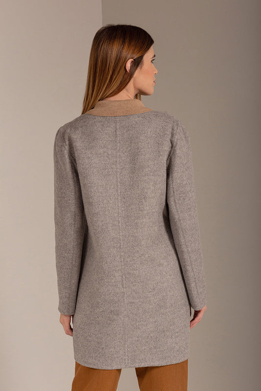 Tacna Coat Baby Alpaca & Wool Color Grigio & Ecru