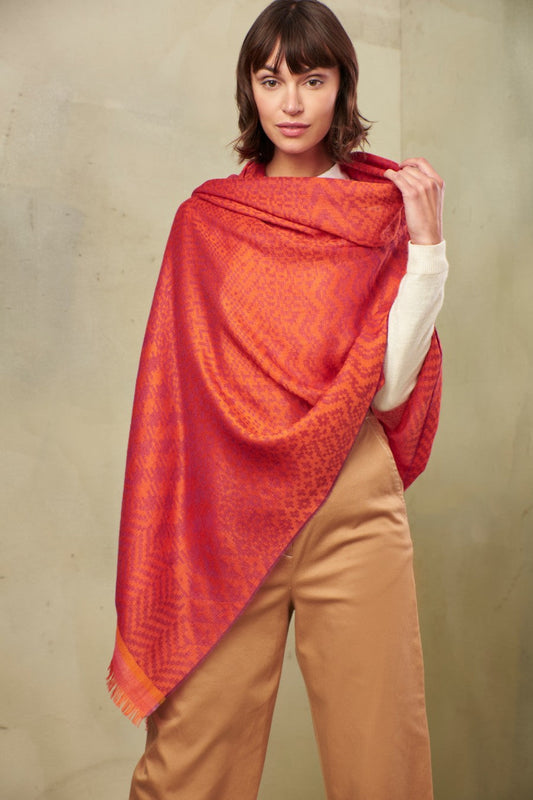 Tessira Shawl Baby Alpaca Color Naranja