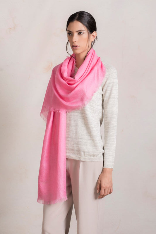 Patito Shawl Baby Alpaca Color Pink & Medio