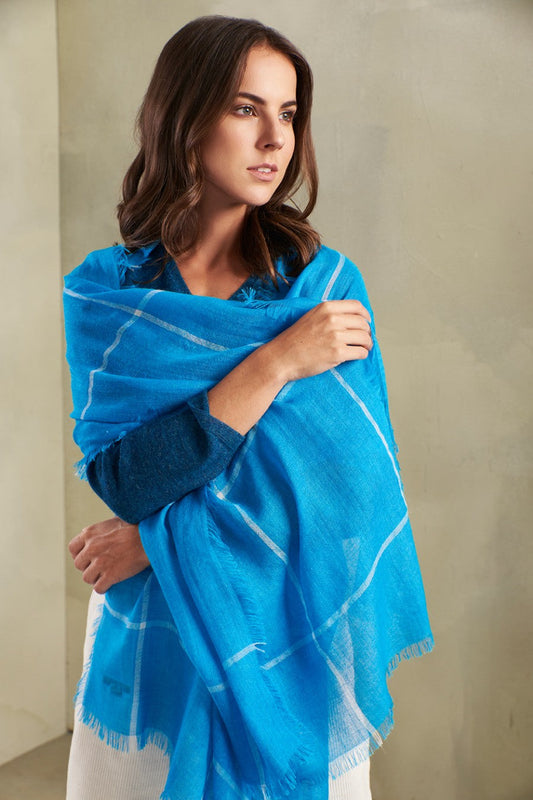 Tornasol - B Shawl Baby Alpaca Color Turquesa