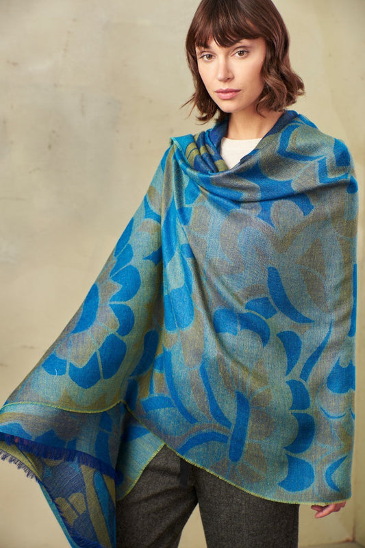 Timbre Shawl Baby Alpaca Color Blue