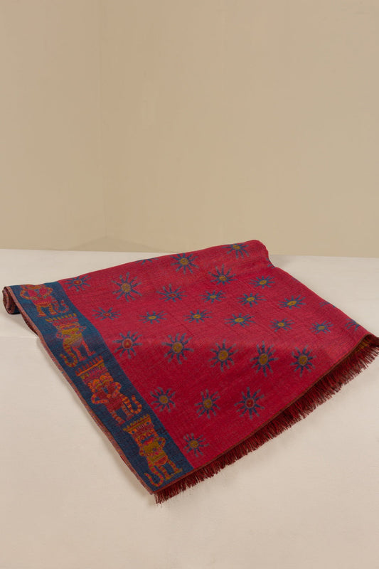 Nazca - 35 Mantón Royal Alpaca y Seda Color Fucsia