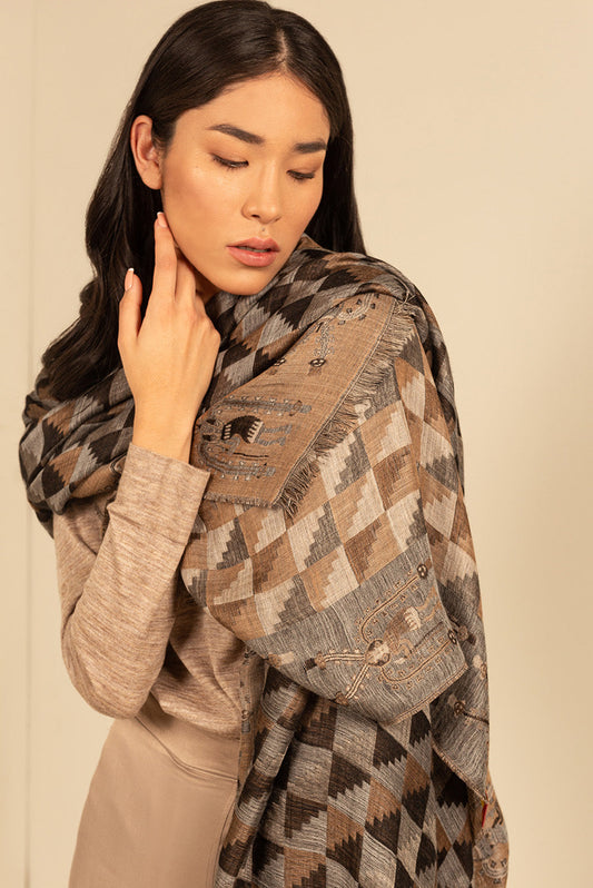 Nazca - 31 Shawl Royal Alpaca & Silk Color Black