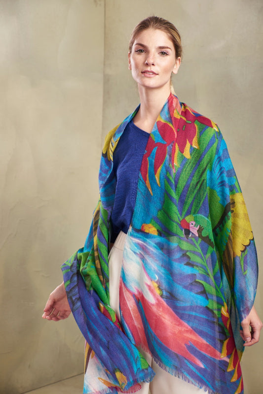 Tropical Shawl Baby Alpaca Color Multicolor