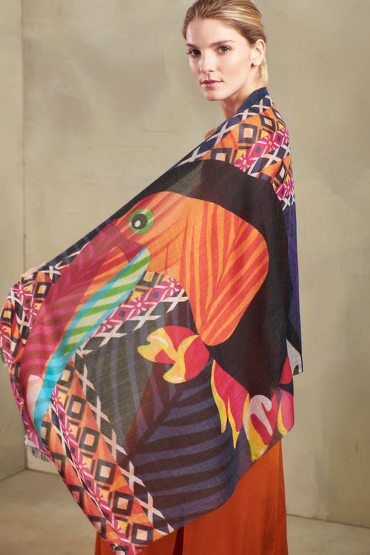 Tucan Shawl Baby Alpaca Color Multicolor